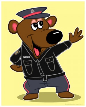Bear cartoon character designed by digital cartoon artist Angie Jordan