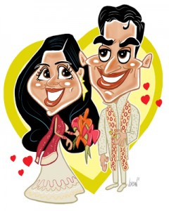 Wedding Cartoon for Signature Board